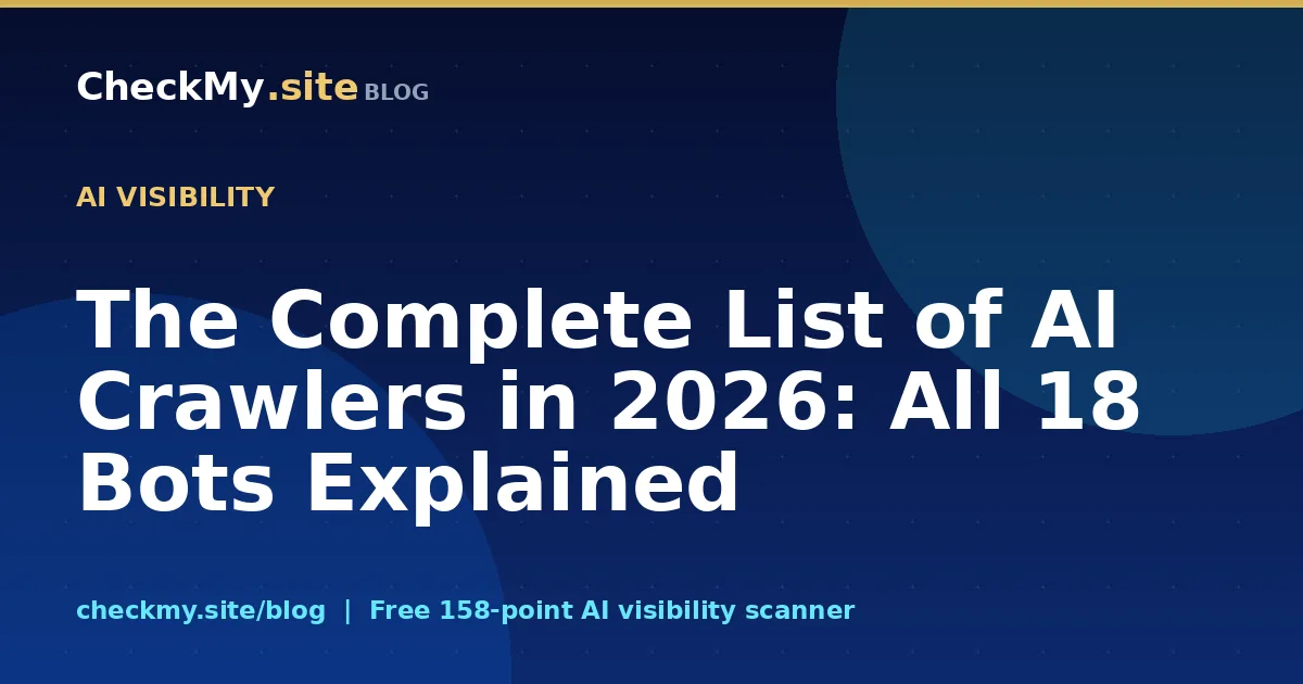 The Complete List of AI Crawlers in 2026: All 18 Bots Explained