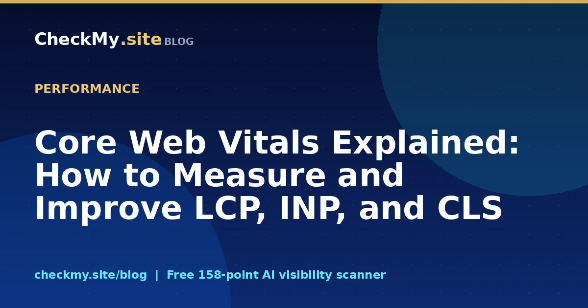 Core Web Vitals Explained: How to Measure and Improve LCP, INP, and CLS