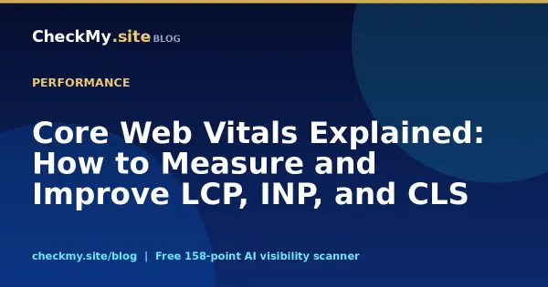 Core Web Vitals Explained: How to Measure and Improve LCP, INP, and CLS